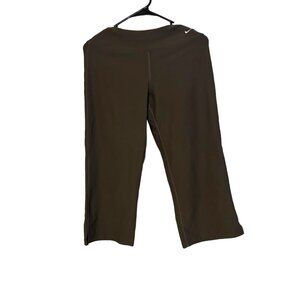 Nike Women's Brown Dri Fit Stretch Cropped Workout Pants Size Small Activewear
